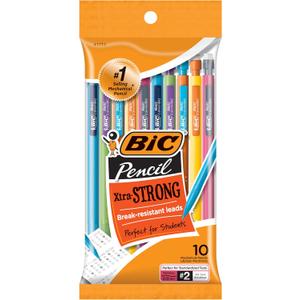 BIC Xtra-Strong Mechanical Pencil, Colorful Barrel, Thick Point (0.9mm), 10-Count