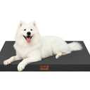 Tail Stories Outdoor Large Washable Dog Bed, Orthopedic Egg Crate Foam Dog Crate Mat for Large Dogs with Removable Oxford Cooling Cover, Black