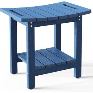 HIPS Shower Benches for Inside Shower, Shower Stool with Space-Efficient Storage Shelf, Waterproof Shower Chair Seat for Spa Bathroom(Navy Blue)