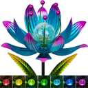 Wind Spinners Outdoor, 38 Inch Metal Wind Spinner Yard Art with Stake, Colorful Solar Windmill for Yard and Garden Lawn Patio Farmhouse Decor