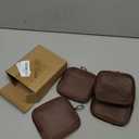 Weewooday 4 Pcs Mesh Makeup Bag Mesh Cosmetic Bag Travel Toiletry Pouch with Zipper Mini Makeup Cosmetic Purse for Daily Accessory (Small,Brown)