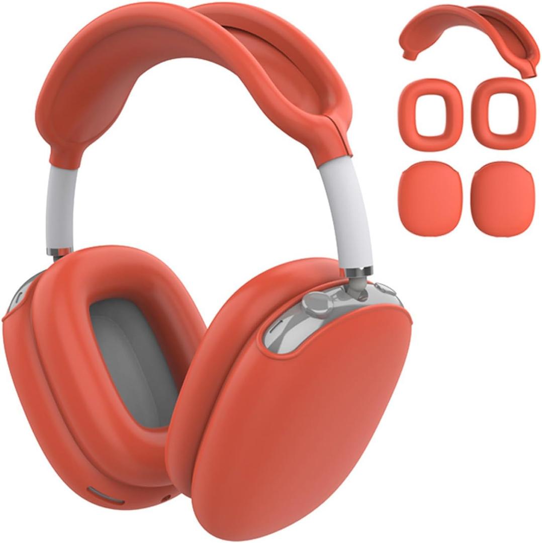 Premium Silicone Earphone Cover Protectors Offering Drop Protections Quick Installation and Environmental Protective Cover (Red)