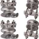 5" Pipe Track Wheel Galvanized, 1 7/8" Round Post, 1 7/8" or 1 5/8" for Chain Link Fence Gate Frame, Chain Link Rolling Gate Track Sliding Gate Rollers,Double U - Pack of 4