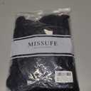 Missufe Women's V Neck Ruffle Short Sleeve Bodycon Summer Casual T Shirt Dress (Black, L)