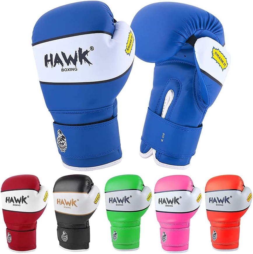 Kids Boxing Gloves for Kids Children Youth Punching Bag Kickboxing Muay Thai Mitts MMA Training Sparring Gloves (6 oz, Blue)