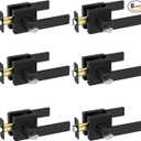 TICONN 6 PK Matte Black Door Handles Interior, Reversible Square Door Levers Knob for Hallway, Bedroom, Bathroom (Privacy, Zinc Alloy)