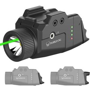 DARKFANG Compact Pistol Flashlight 1000 Lumen Tactical Flashlight with High and Low Rear Switch for Glock and Picatinny Rail