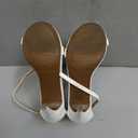 DREAM PAIRS Women's High Heels Flower Ankle Strap Stilettos Round Open Toe Dressy Sexy Sandals, Size 7.5, White/ Pat, KARRIE