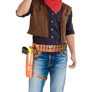 Western Cowboy Bullet Belt and Leggings Holster for Cosplay Masquerade Party (Brown)