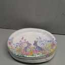 YY 12" Easter Oval Paper Plates Set 50 Count Large Party Buffet Plates Disposable