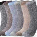 Geyoga 6 Pairs Fuzzy Socks Valentines Gifts for Women Soft Plush Sleeping Slipper Winter Fluffy Socks Gifts for Grandma Mom (Dark Color)