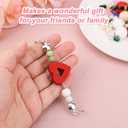 50pcs Blank Beadable Keychain Bars, Flower Shaped Bead Keychain Charms Detachable Key Chain Making Accessories for DIY Craft Project Pendant