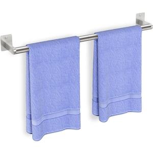 Bathroom Towel Bar, 24 Inch Towel Racks for Bathroom Wall Mounted, Heavy Duty Bath Hand Towel Holder Organizer, Modern Home Decor Towel Rod Bathroom Hardware Accessories, Brushed Silver