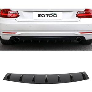 SCITOO Shark Fin Spoiler Fits for Most Cars Universal Gloss Black Lower Rear Body Bumper Lip Diffuser