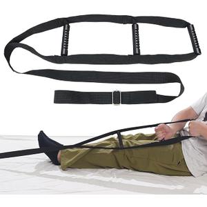 Munzong Bed Ladder Assist Black Pull Up  Sit Up Assist Device, Assistive Bedside Straps with Handle Strap, Portable Rope Beds Ladder Helper for Elderly Senior Injury Handicap Patient Pregnant