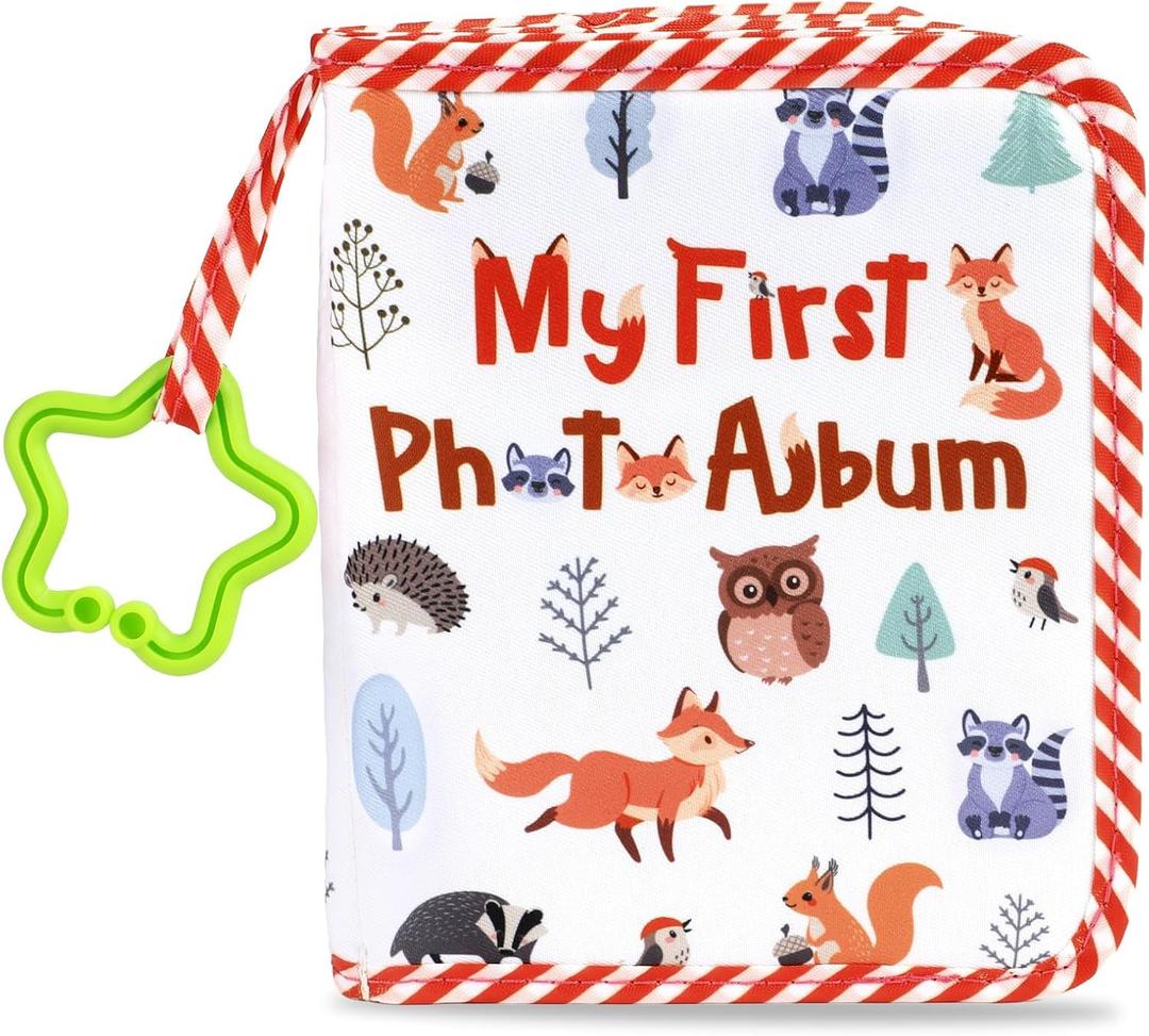 Baby's My First Family Album Soft Photo Cloth Book Animal My First Book of Photos Baby Memory Album Gift Holds 4x6 Pictures for Babies Newborn Toddler & Kids Baby Shower