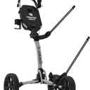 T2Lite Golf Push Cart | Lightweight, Ultra-Compact Folding Golf Cart | Large All Terrain Wheels | Umbrella Holder Included | Deep Storage Console | Adjustable Handle, Handbrake + Cup Holder