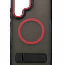 Magnetic Case With Kickstand for Samsung Galaxy S24 Ultra - Compatible with MagSafe, Skin Friendly, Military Grade Rugged Shockproof Slim Matte Translucent Phone Case 6.8 Inch