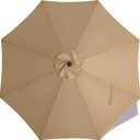 MASTERCANOPY Patio Umbrella 10ft Replacement Canopy for 8 Ribs-Khaki Canopy Only