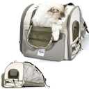 Expandable Cat Backpack Carrier, Pet Carrier Backpack Waterproof with Breathable Mesh for Small Cats and Dogs, Foldable Dog Carrier Backpack up to 12 lbs for Hiking, Outdoor