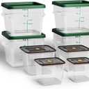 8 Pack Food Storage Containers;Stackable&Durable（0.95+1.5+2.2+3.2+4 * 6qt）