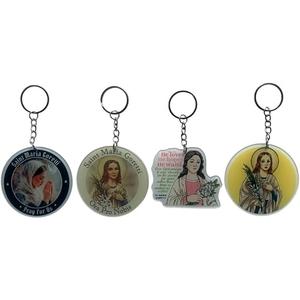 KHAMANHLR (4 PCS) St. Maria Goretti Keychain - Patron Saint of Purity and Forgiveness. Crafted From Durable, Transparent Acrylic for Timeless Beauty and Lasting Strength 2 Inches
