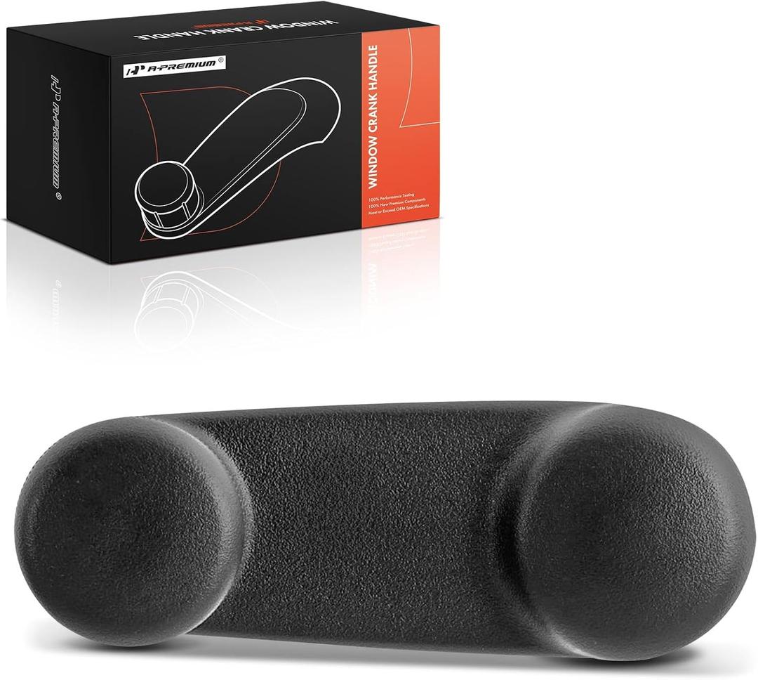 A-Premium Front or Rear Side Window Crank Handle Compatible with Jeep Wrangler & Dodge Ram 1500 2500 3500 Van, Durango, Caliber, Dakota, B1500, B2500, B3500 & Mitsubishi Raider, Textured Gray