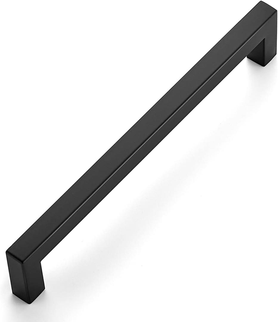 Ravinte 1 Pack 7-1/2 Inch Kitchen Square Cabinet Handles Matte Black Pulls Black Drawer Pulls Kitchen Cabinet Hardware for Cupboard Drawer Handles