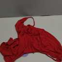 SweatyRocks Women's Deep V Neck Backless Cami Top Ruched Wrap Bodysuit Jumpsuit (Burgundy)