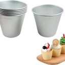6 Packs Popover Pan Large Individual Muffin Mold, Aluminium Pudding Cup, Chocolate Molten Mould, Raspberry Souffle Baking Maker, Brownie Tumbler -for Pie, Egg Tart, Cake (Size 3.4"x 3.2")