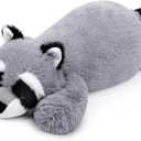 Weighted Raccoon Stuffed Animals, 23in Raccoon Plush Cute Plushies Toys Realistic Raccoons Body Pillow Hug Sleeping Fluffy Animal Toys for Kids, Bed Decor Plushie Doll Birthday Gift