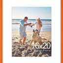 decorUhome 16x20 Picture Frame, Display Pictures 11x14 with Mat or 16x20 without Mat, Wall Hanging Poster Frame, Orange, 1 Pack