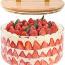 LOVYANXUE Large Salad Bowl, 10 inch Trifle Bowl with Sealed Lid, Versatile Mixing and Serving Bowl for Laying Ice Cream, Cake, Salad, Fruit, Baking, Dessert and Party Diy, Microwave Safe