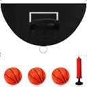 Breakaway Rim Basketball Hoop for Dunking with Mini Basketballs - Trampoline Attachment for Kids & Adults - Indoor/Outdoor Use (Black)