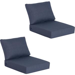 23.5"x27" Outdoor Deep Seat Patio Cushions Set of 2, Deep Seat Bottom Resilient Foam Filling Water-Resistant Stain-Resistant UV Resistant Weather Resistant with YKK Zippers, Sky