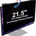 Magnetic Hanging Computer Privacy Screen Filter 21.5 Inch, Removable Aluminum Alloy Privacy Shield for 16:9 Widescreen Monitor, Eye Protection Anti Glare Blue Light Filter