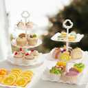 Kootek Dessert Cupcake Stand, 10pcs Dessert Table Display Set, 3 Tiered Cup Cake Holder Tower Stand Riser& Cookie Serving Trays for Wedding, Tea Party, Birthday, Baby Shower