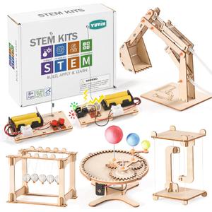 STEM Science Kits for Kids Ages 8-12 8-10, Wood Building Crafts Kits for Boys, STEM Toys for Ages 8-13 9 10 11 Year Old Gifts, Kids Science Engineering Experiment Projects, 3D Wooden Puzzles 10-12