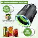 Electric Mason Jar Vacuum Sealer Kit, Jar Vacuum Sealer for Canning Jars - 3 in 1 Sealer Compatible with Wide & Regular Mason Jars/Vacuum Bags/Seal Containers for Food Storage (Black)