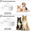 Ceramic Dog Bowls Replacement Set of 2, Compatible with Medium Elevated Stand, 60 oz Heavyweight Food-Grade Feeding Bowls for Small & Medium Dogs, Microwave & Dishwasher Safe (White, 7.6 Cups)