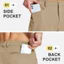 MAGCOMSEN Men's Lightweight Hiking Pants with 4 Pockets Water Resistant Quick Dry Fishing Travel Work Outddoor Pants (Khaki)