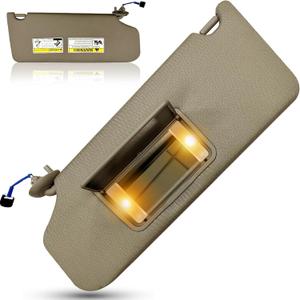 Left Driver Side Sun Visor for Honda Pilot 2009 2010 2011 2012 2013 2014 2015 Replace 83280-SZA-A01ZC with Vanity Light/with Makeup Mirror (Driver Left Side(Beige))
