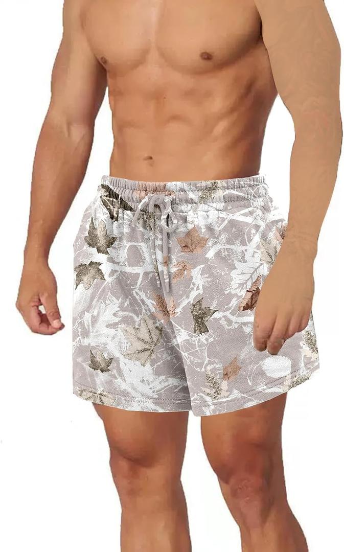 Mens Camo Shorts Y2k Casual Summer Drawstring Camouflage Graphic Shorts Men Cotton Camo Sweats Streetwear Basketball (M)