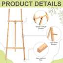 CroBlissful Wooden 50" Easel Stand for Wedding Sign Adjustable 3Tier Height Display Easel with Chain Heavy Duty Floor Tripod for Welcome Wedding Sign Painting Canvas Baby Shower Party Poster (Wood)