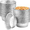 Oopsu 100 Pack 5" Round Tart Pie Foil Pans Disposable Aluminum Foil Tart & Pie Tins for Baking,Cooking,Storage or Reheating