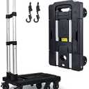 LIDTOP Folding Hand Truck with 7 Wheels Heavy Duty Dolly Foldable Utility Cart Adjustable Handle with 2 Brake for Luggage, Travel, Shopping, Office