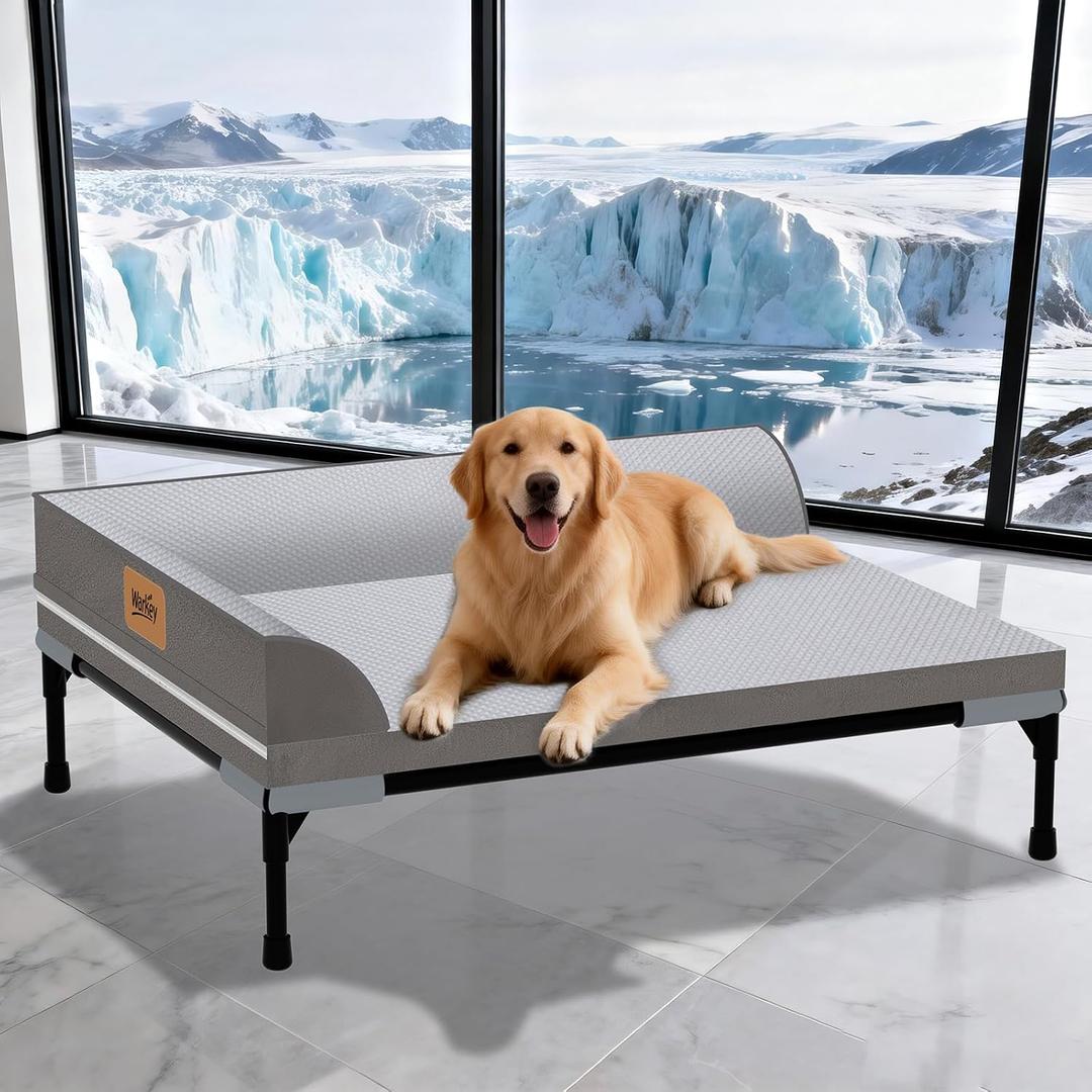 Elevated Cooling Dog Bed, Orthopedic Pet Bed for Large Dogs, Removable Washable Cover, Indoor & Outdoor Raised Pet Bed with Breathable Mesh, Size: 42"*30"*7"