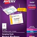 Avery Customizable Name Badges, 3" x 4", Laser/Inkjet Printable Inserts, 100 Name Tag Holders with Cords (74459)