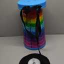 ALEVMOOM Upgraded Collapsible Stool with Cushion & Bag, 18" H Portable Retractable Telescoping Folding Stool for Adults, Lightweight But Sturdy Capacity 600 lbs for Camping Fishing Hiking Travel (Colorfull)