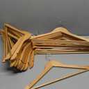 Amber Home 21 Pack Wooden Coat Hangers, Natural Wood Suit Hangers with Non Slip Pant Bar, Clothes Hangers for Shirts, Jackets, Dress, Pant (Natural, 21)